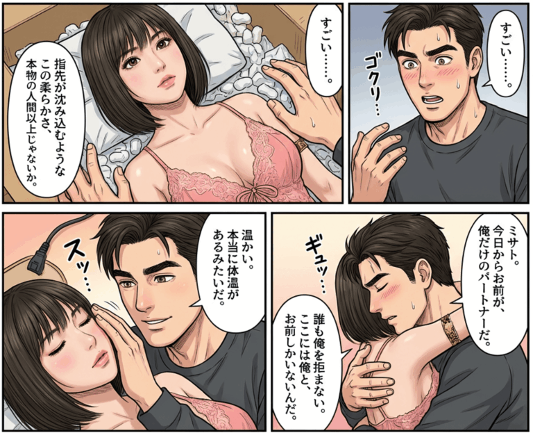 【マンガ】彼女無し/女性に飢えている30代男性がラブドール「ミサト」に出会う話